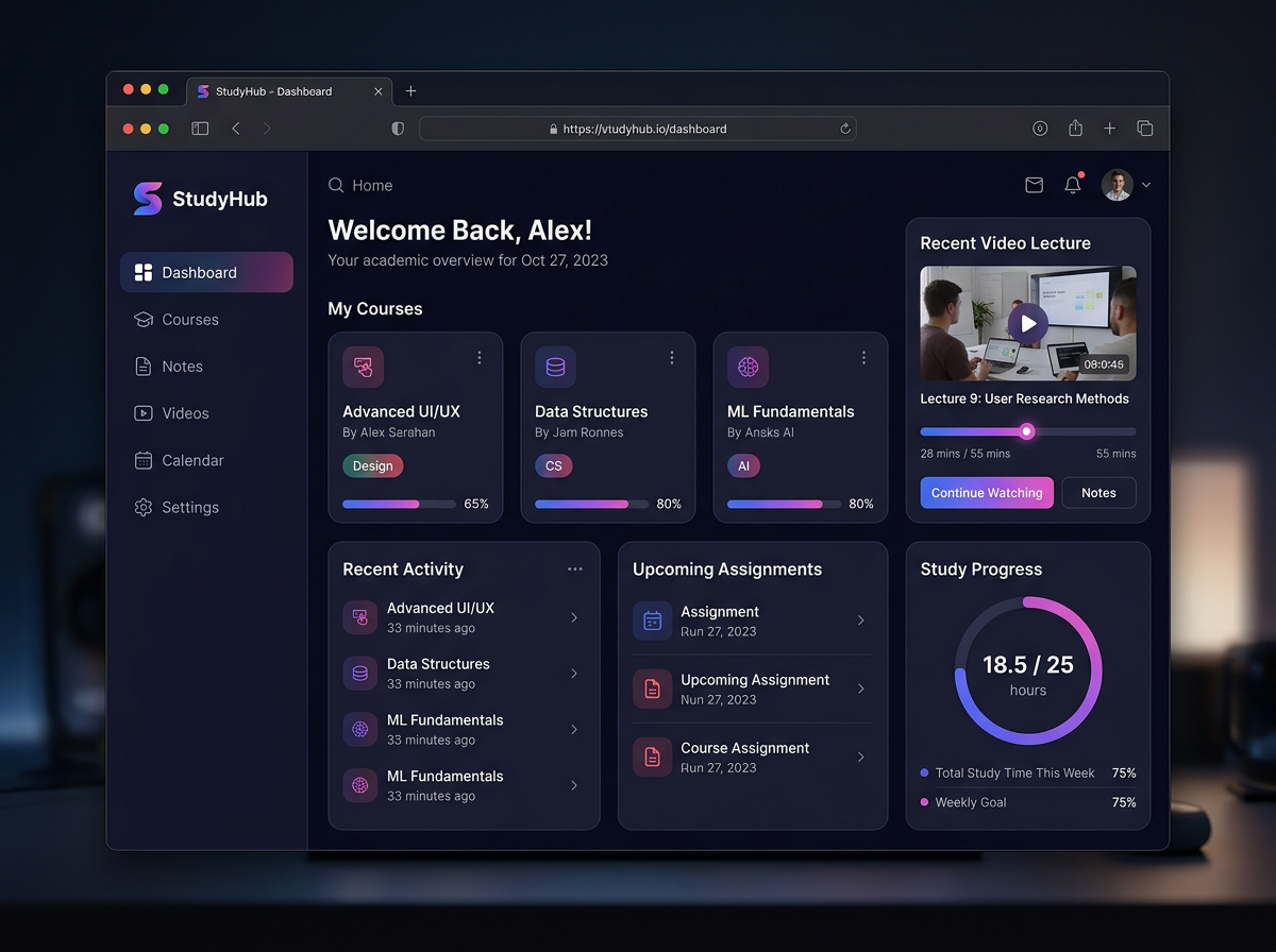 Study Hub interface